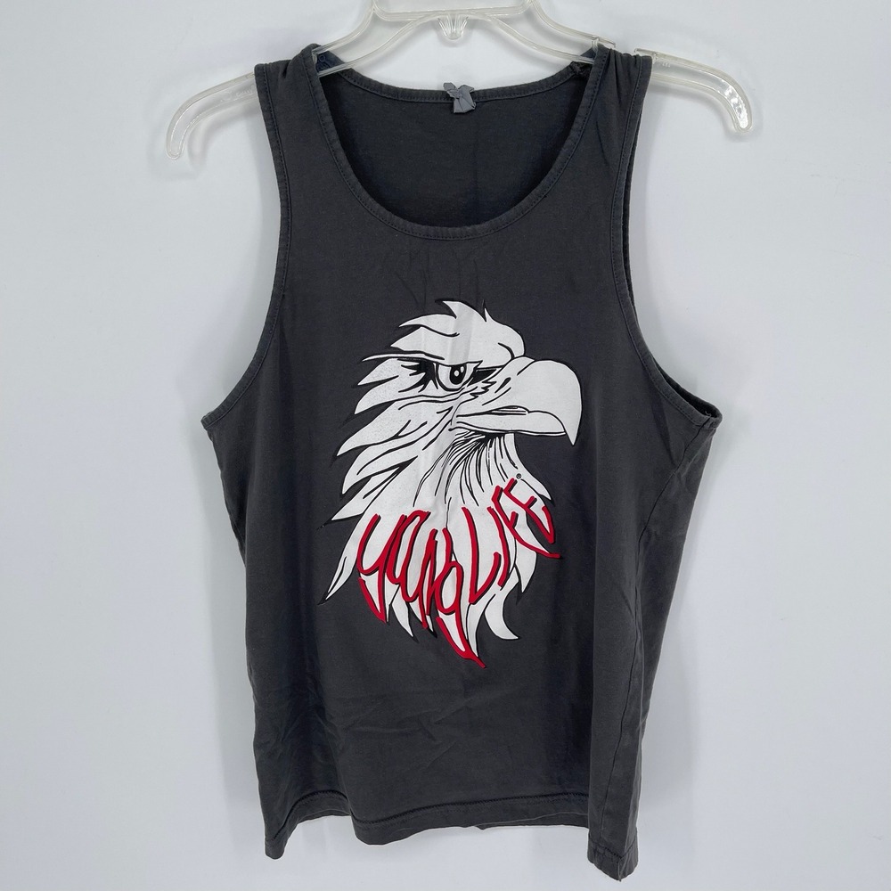 Next Level Men's Charcoal Gray Eagle Young Life Graphic Muscle Tank Top Size S